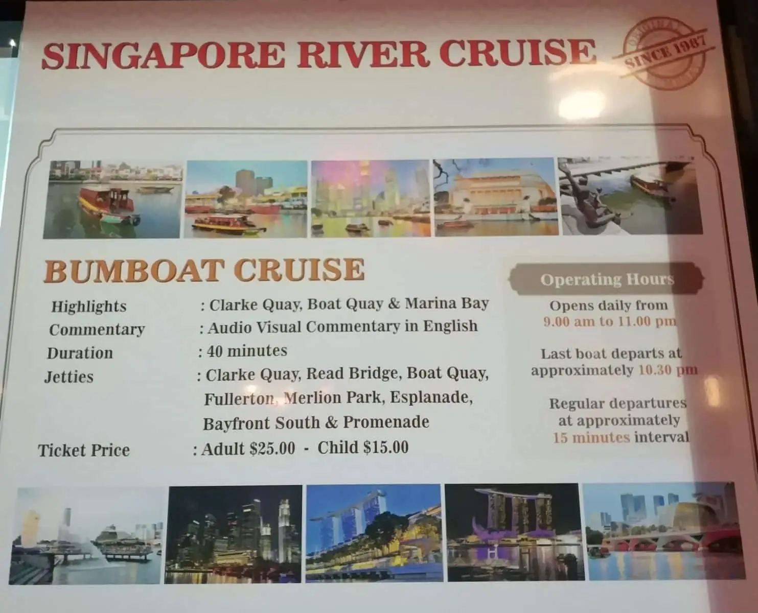 singapore river cruise ticket counter