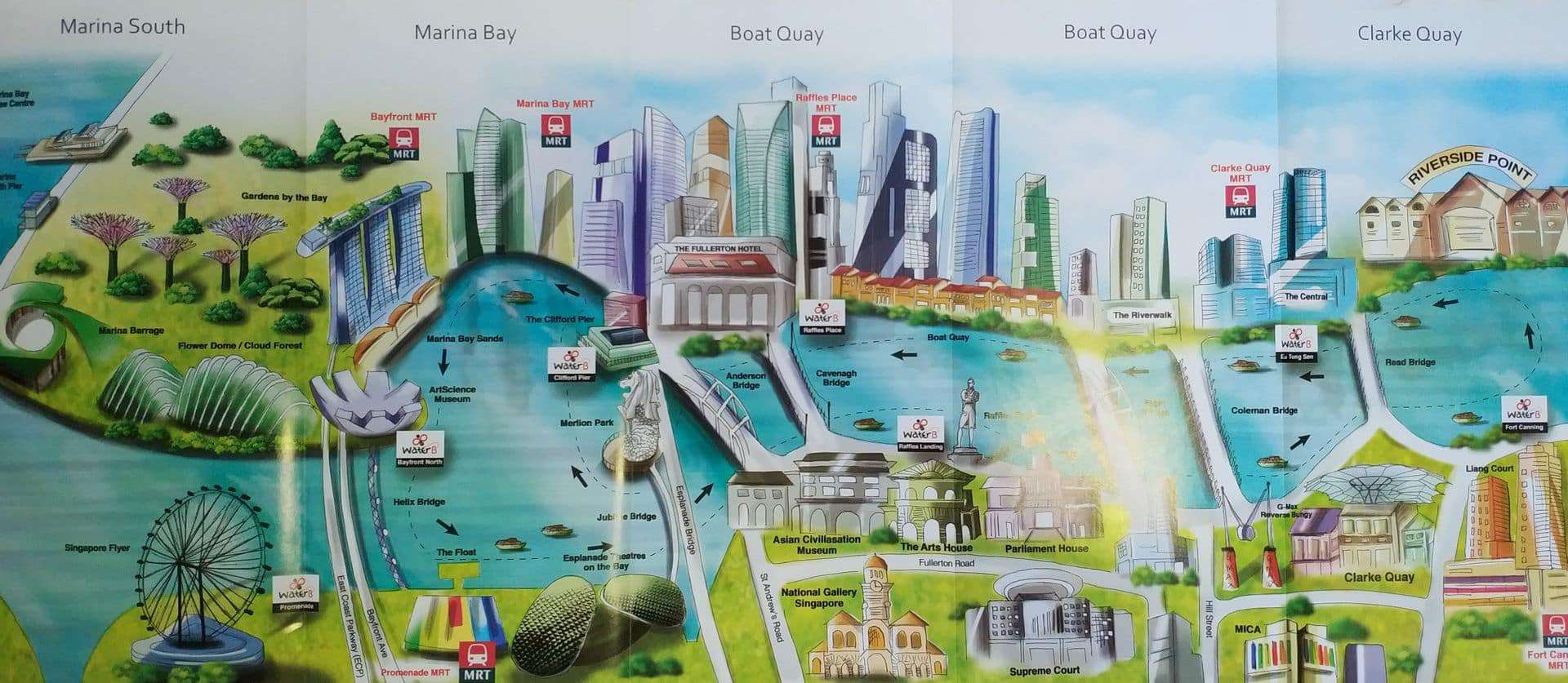 singapore river cruise map
